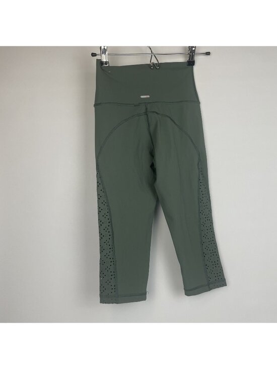 aerie Pants - Aerie Women’s Green Gray Chill Play Move Capri Leggings Mid Rise Small